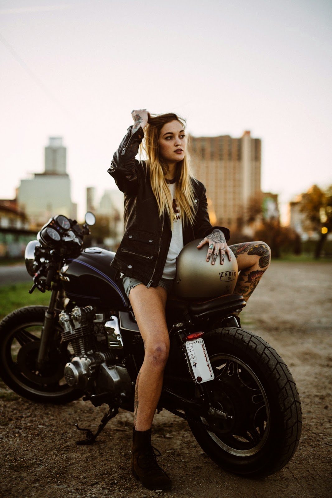 Beautiful girls and bikes in Roseau