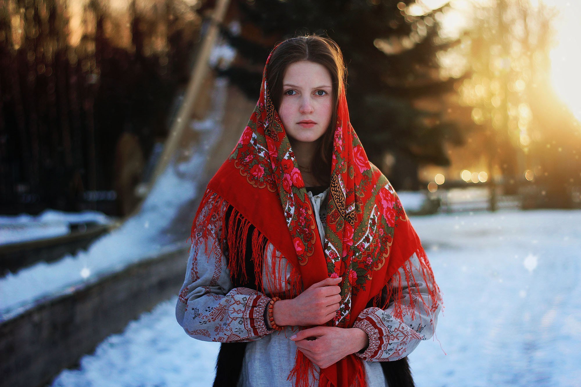 Girls in Slavic costumes in Roseau