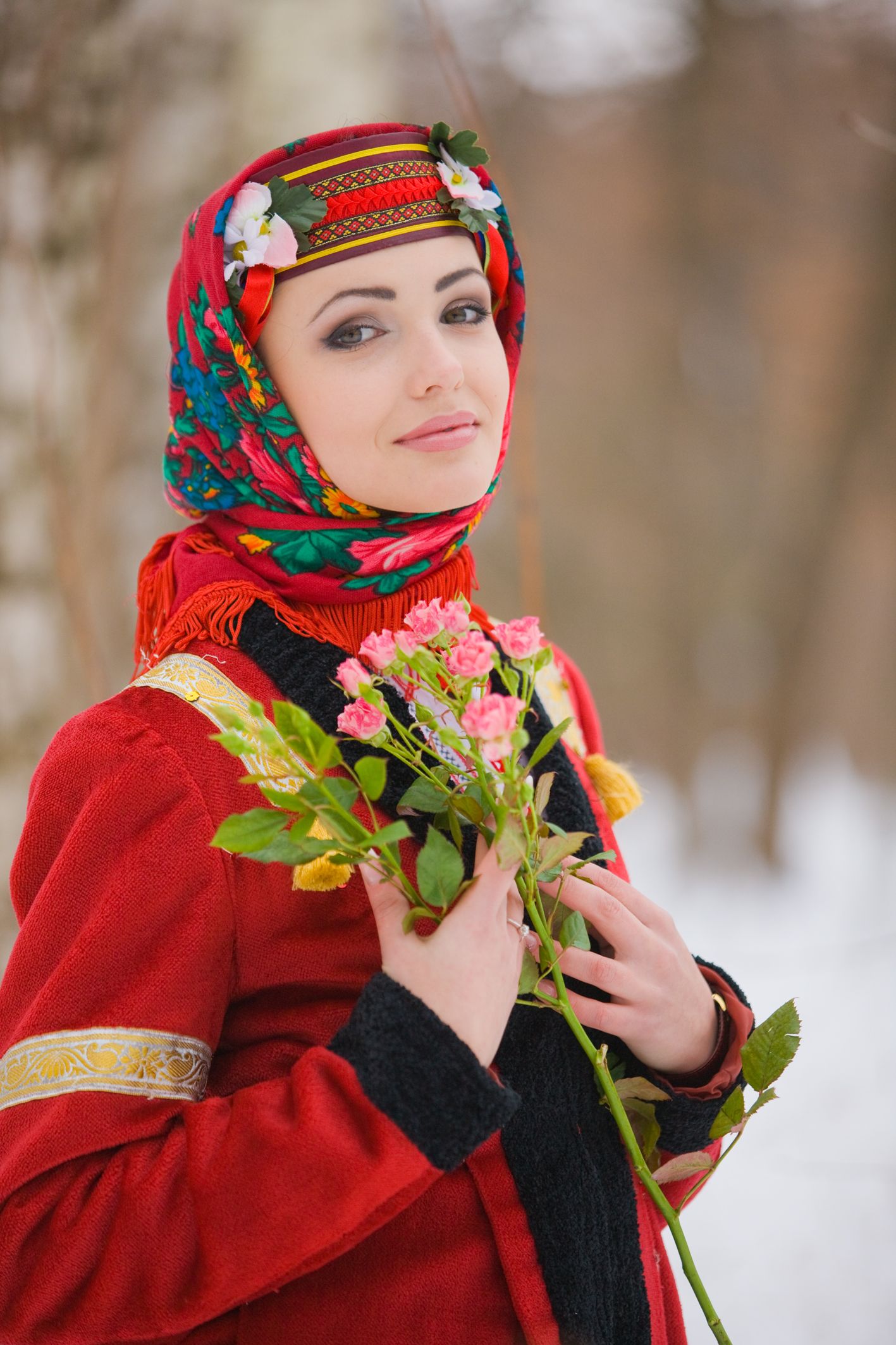 Sexy girl Girls in Slavic costumes in Roseau