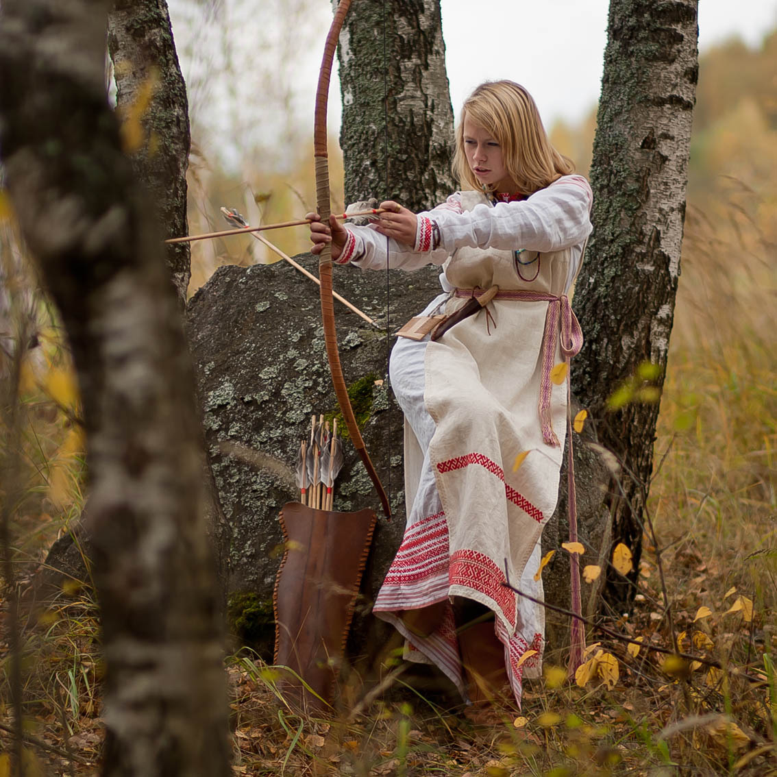 Sexy photo Girls in Slavic costumes in Roseau